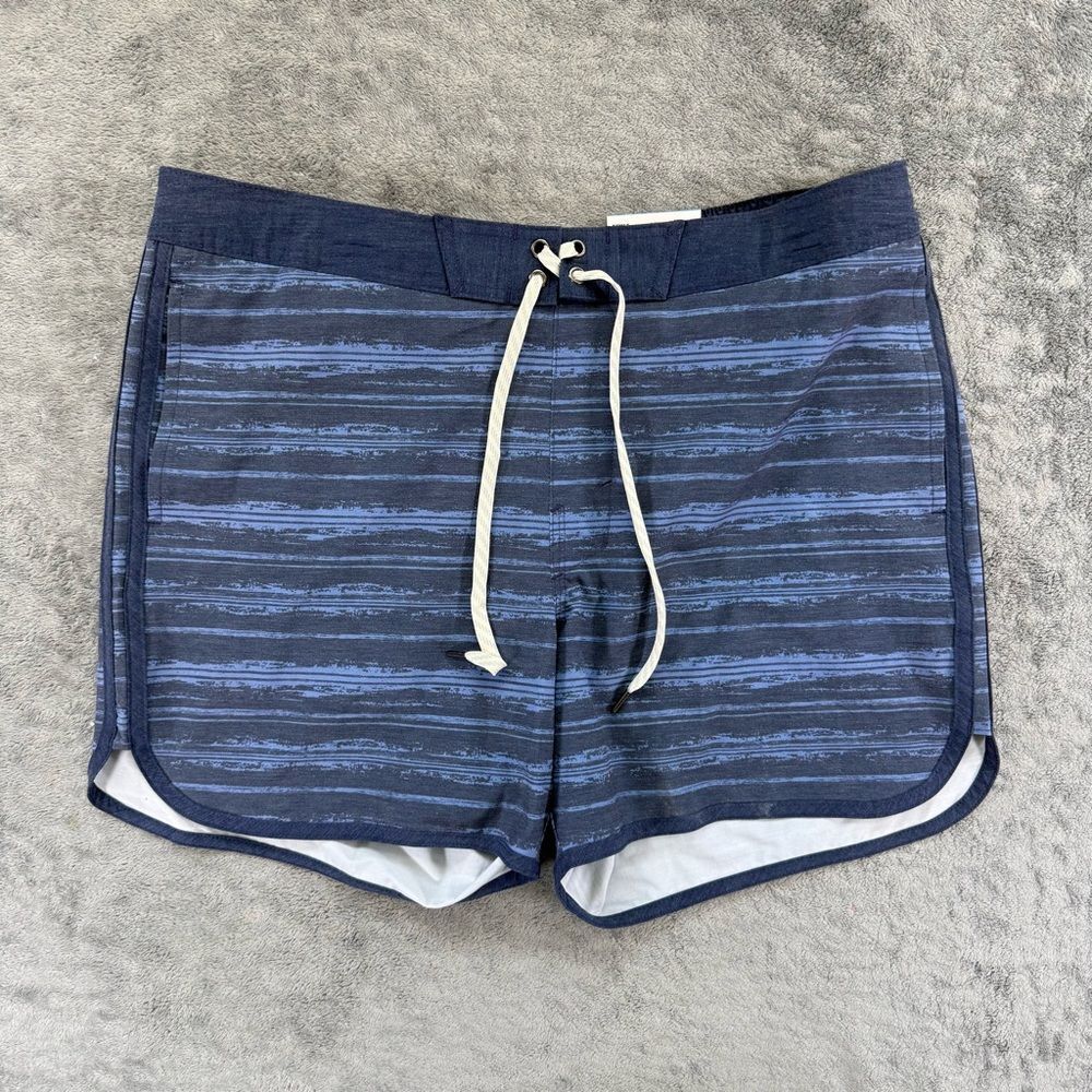 Sonoma‎ Men's 5” Compression Lined Swim Board Shorts Blue Striped NEW